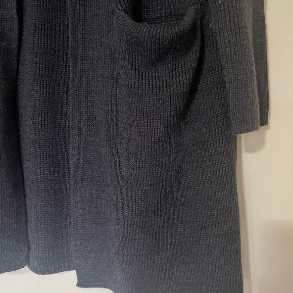 H&M Basic Charcoal Textured Longline Pocket Knit Cardigan - Picture 7 of 10